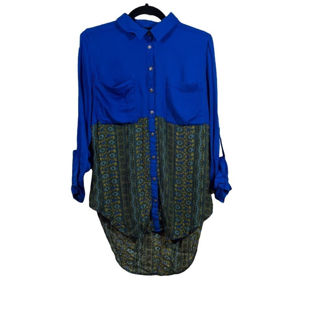 Free People Hi Lo Button Down Shirt